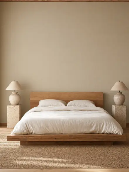 Bedroom interior photo for placing wall art
