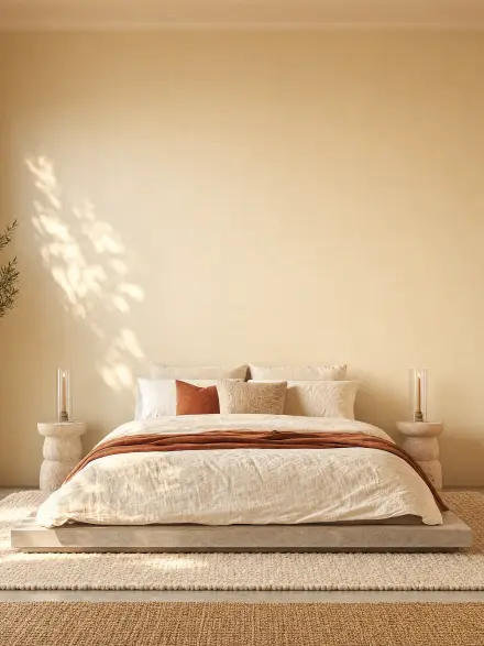 Bedroom interior photo for placing wall art