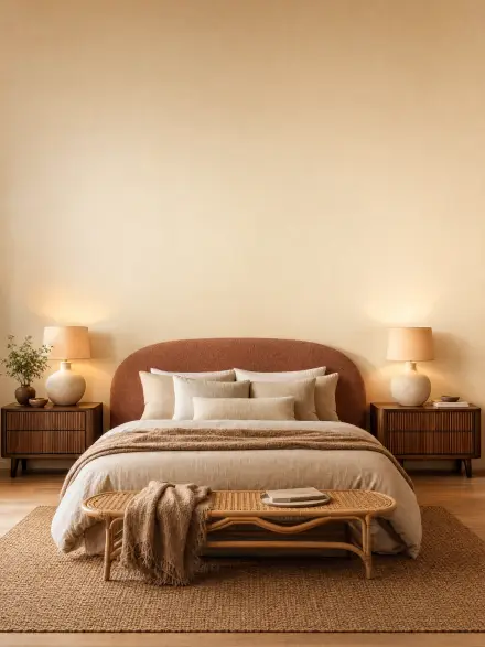Bedroom interior photo for placing wall art