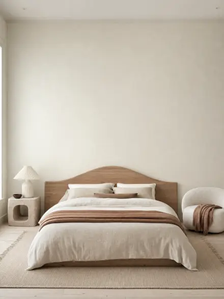 Bedroom interior photo for placing wall art